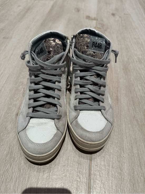 P448 Shoes - P448 Skate Gitana Women's Gray High-Top Sneakers Size 8